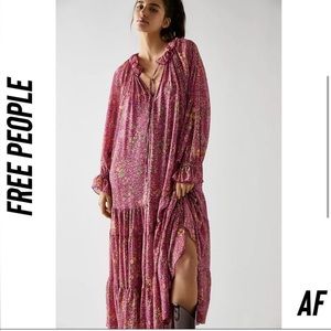 Free people feeling groovy maxi dress viola combo